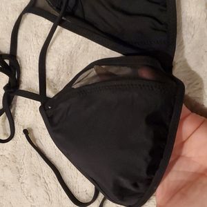 Unknown black/sheer triangle bikini top